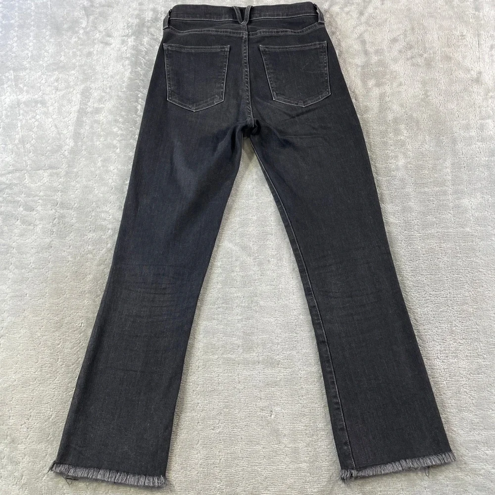 Veronica Beard Jeans Carly Kick Flare Womens 27 Black Raw Hem High Rise Washed - Picture 10 of 12